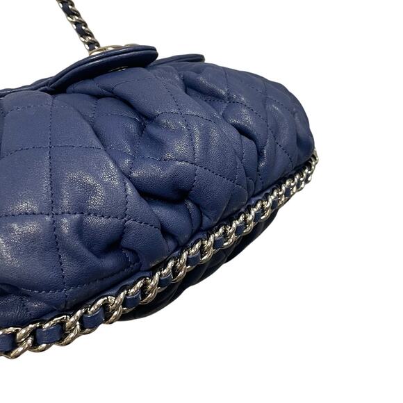 Chanel 2013 Chain Around Flap Bag Quilted Navy Blue Lambskin Leather - Picture 5 of 11